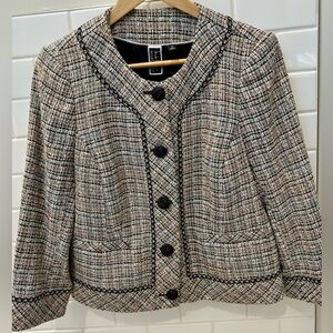 Nicole Miller Tweed Blazer with Black Buttons